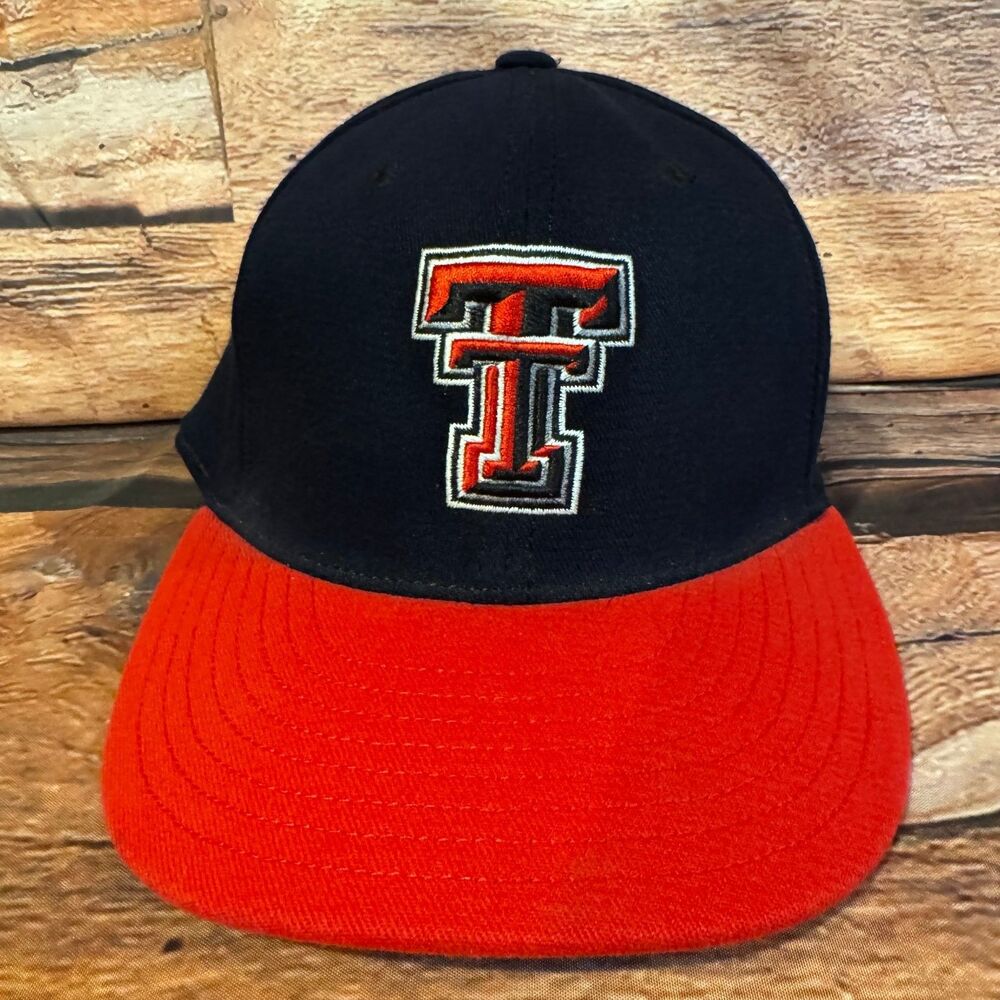 Texas Tech Red Raiders Top of the World ONE FIT Men's Hat Cap Navy Red